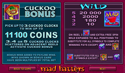 Mad Hatter Payout Screen 1
